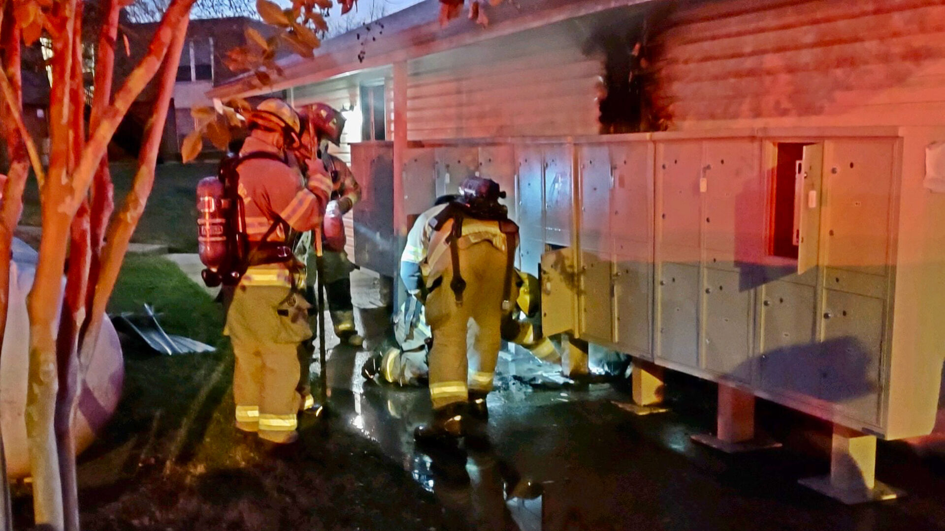 Laundry room fire quickly extinguished